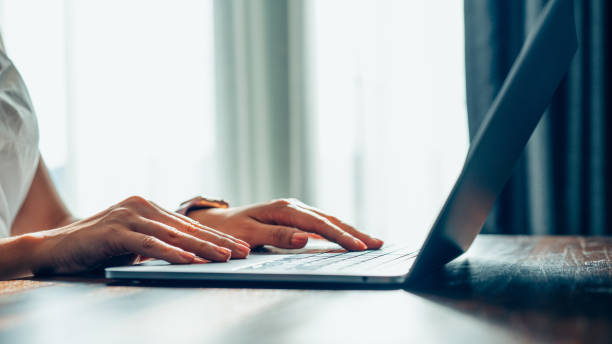 istock Businesswoman typing keyboard on laptop or computer. 1470427445