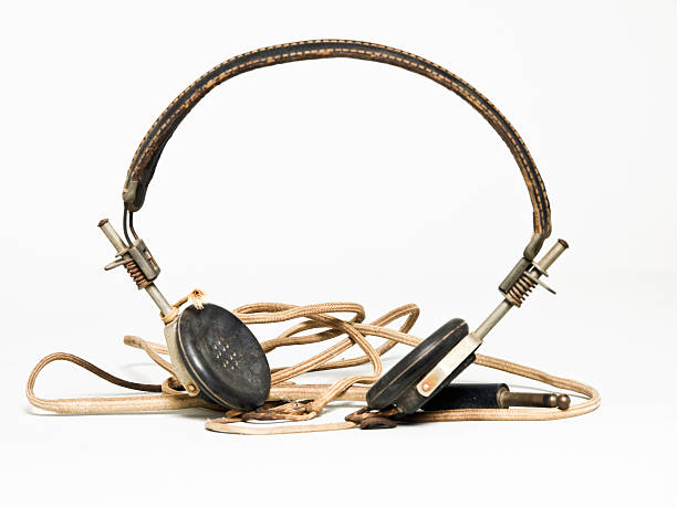 Antique Headphones stock photo