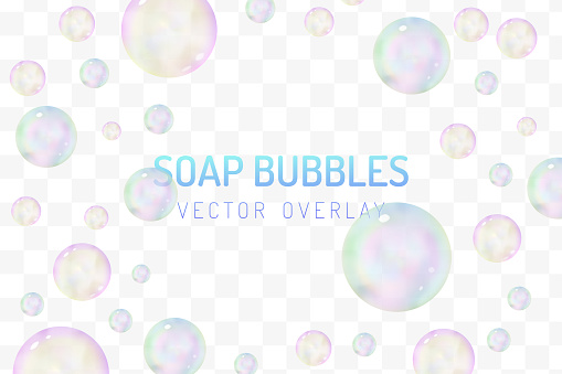 Soap bubble balls vector overlay