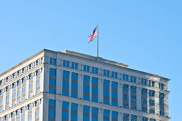 istock Flag on Top of Office Building 147042928