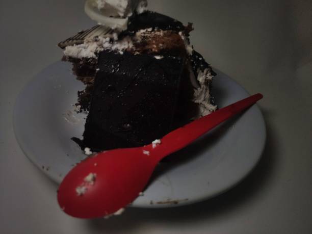 istock red spoon of black forest tart, 1470430073