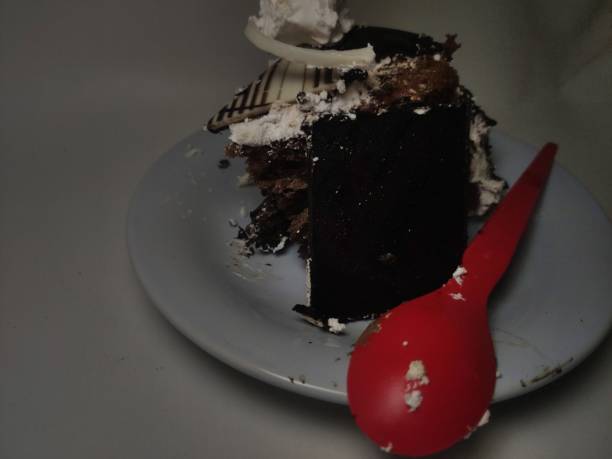 istock red spoon of black forest tart, 1470430078