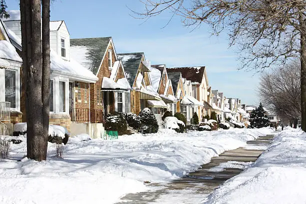Photo of Snowy Chicago neighborhood