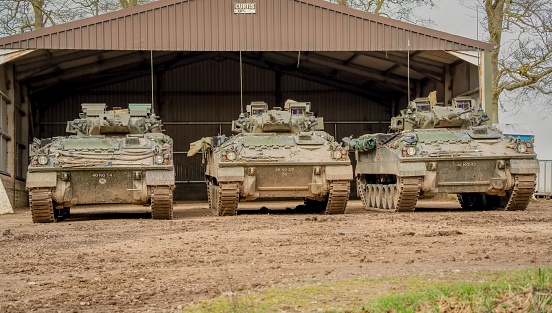 army tracked fighting vehicles ready for deployment