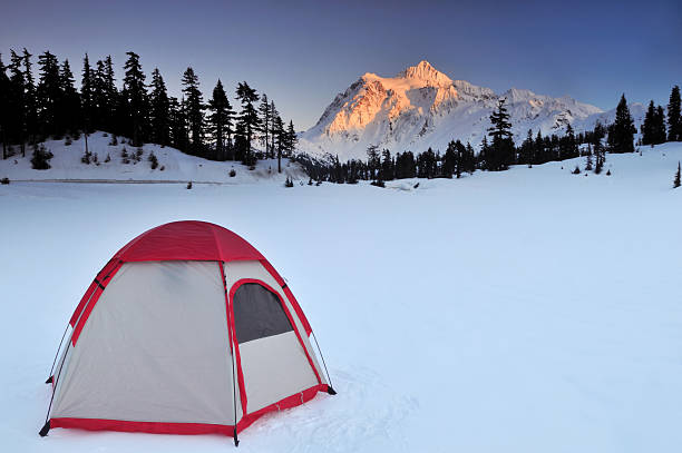 istock Tent and mt shuksan 147043578