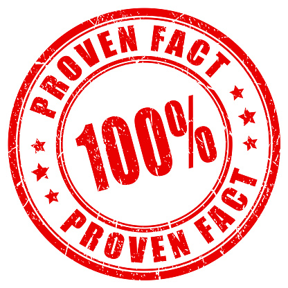 Proven fact vector stamp isolated on white background