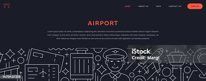 istock Airport Web Banner Design 1470437218