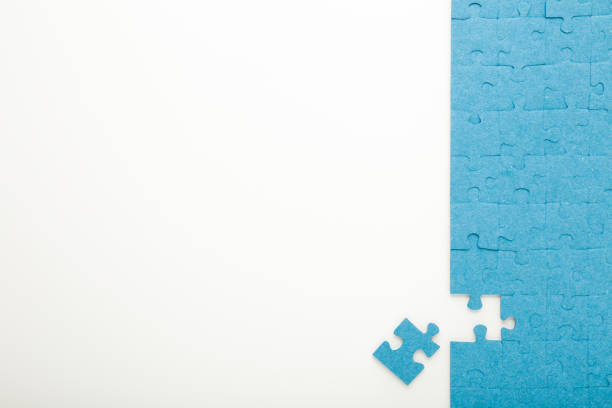 Blue puzzle background with three blank spaces