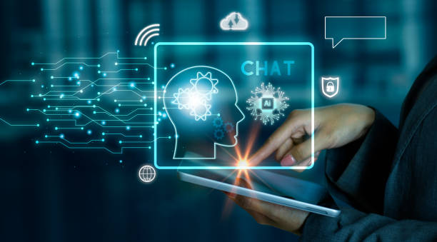 istock Ai machine learning technology. Businesswoman using tablet touching to connecting with chat ai brain big data blue blurred building background. 1470442460