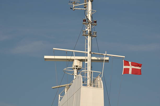 Danebrog The danish flag showing on a passenger ferry. denish stock pictures, royalty-free photos & images