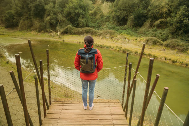 istock Woman standing in beautiful landscape 1470445073