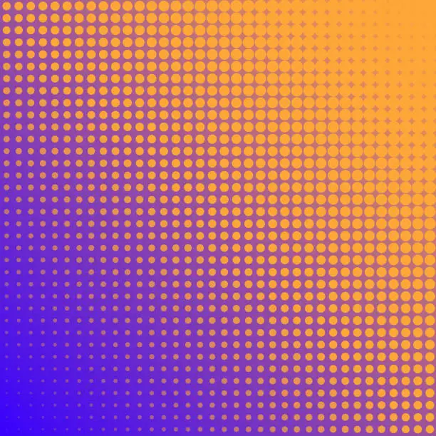 Vector illustration of Halftone background with Purple gradient - Trendy design