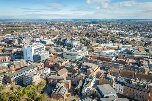 BARNSLEY, UK - JULY 10, 2016: Town centre view in Barnsley, UK. Barnsley is a major town of South Yorkshire with population of 91,297.