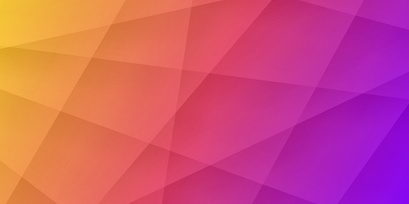 Modern and trendy background. Abstract geometric design with a mosaic of polygons and beautiful color gradient. This illustration can be used for your design, with space for your text (colors used: Yellow, Orange, Pink, Purple, Blue). Vector Illustration (EPS file, well layered and grouped), wide format (2:1). Easy to edit, manipulate, resize or colorize. Vector and Jpeg file of different sizes.