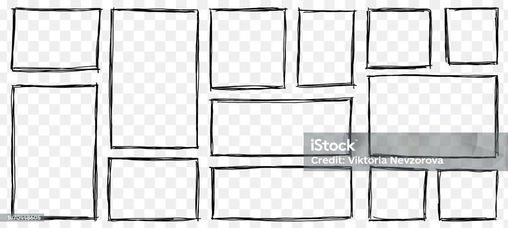 Rectangle Line Features Rectangle Frame Line Square Shape Outline On Hand Draw Style Vector ...