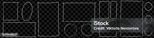 Square Line Rectangle Rectangle Frame Line Square Shape Outline On Hand Draw Style Vector ...