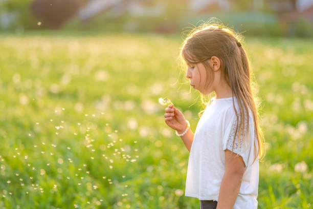 istock Girl blowing dandelion seeds 1470449011