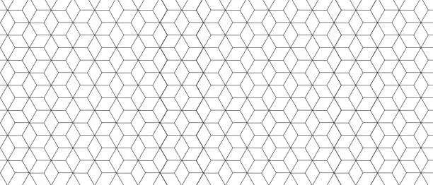 Vector illustration of Seamless cube geometric pattern. Square or hexagon background. Vector illustration