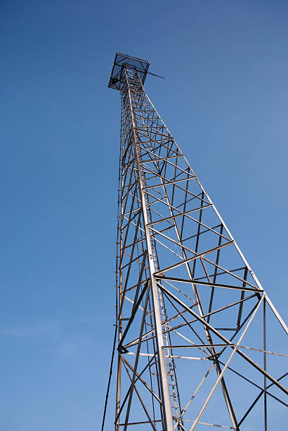 istock Steel tower and blue sky 147045065