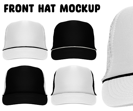 Front hat mockup with high resolution and black and white to make it easy to change colors