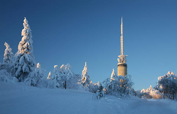 Tryvann Tower outside Oslo stock photo