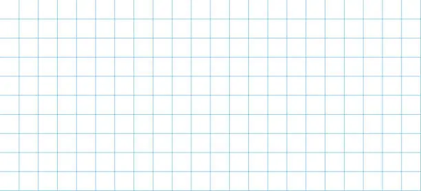 Vector illustration of Blue graph paper grid background. Seamless pattern math paper texture. Desigh for rchitect plan, school project. Vector illustration