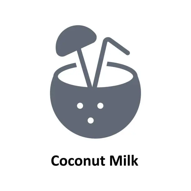 Vector illustration of Coconut Milk Vector Solid Icons. Simple stock illustration stock