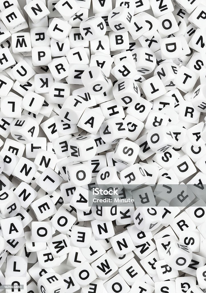 Letter cube pattern background A random pattern of letter cubes Alphabet Stock Photo