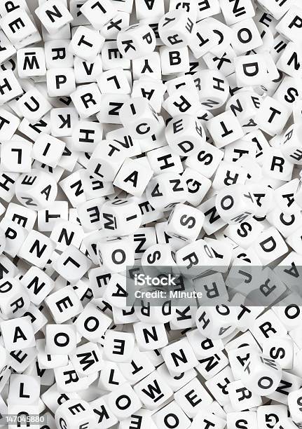 Letter Cube Pattern Background Stock Photo - Download Image Now - Alphabet, Black Color, Chance