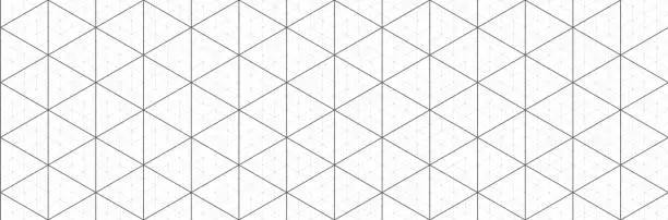 Vector illustration of Black isometric grid graph paper background. Seamless pattern guide background. Desigh for engineering or mechanical layout drawing. Vector illustration