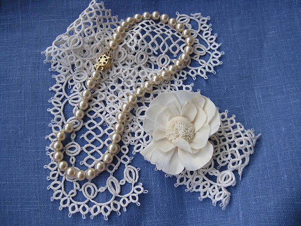 istock Lace, pearl and dry flower 147045932