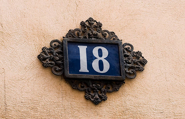 Street Number 18 Sign