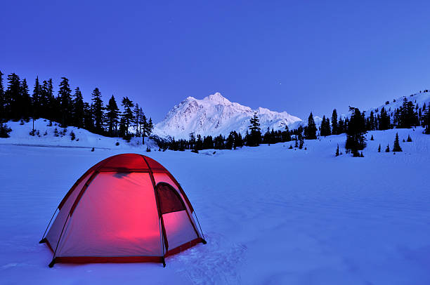 istock Tent and mt shuksan 147046246