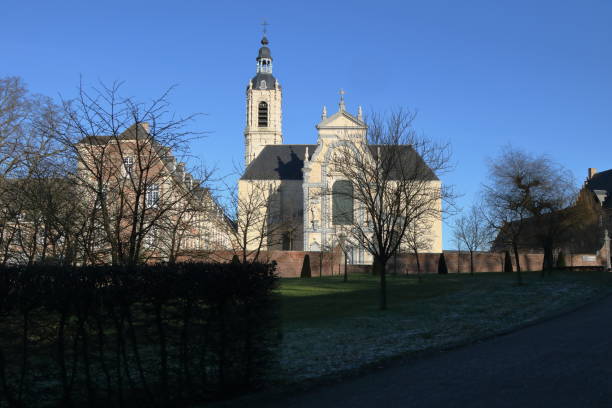 Averbode Abbey is a Premonstratensian abbey situated in Averbode, in the municipality Scherpenheuvel-Zichem (Flemish Brabant) in the Archdiocese of Mechelen-Brussels in Belgium. It was founded about 1134, suppressed in 1797, and reestablished in 1834.  The courtyard of the abbey is freely accessible. In the tourist season it is very crowded. These photos were taken in winter, when there are far fewer tourists.