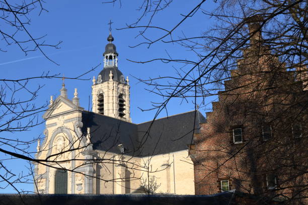 Averbode Abbey is a Premonstratensian abbey situated in Averbode, in the municipality Scherpenheuvel-Zichem (Flemish Brabant) in the Archdiocese of Mechelen-Brussels in Belgium. It was founded about 1134, suppressed in 1797, and reestablished in 1834. The courtyard of the abbey is freely accessible. In the tourist season it is very busy with tourists who all take pictures. My photos were taken in winter because there are far fewer tourists then.