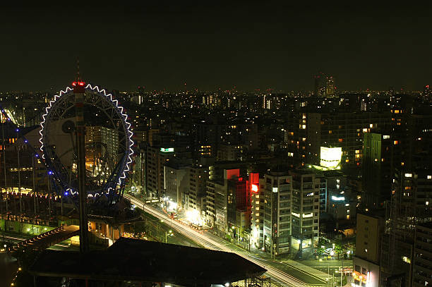 Tokyo city night view stock photo