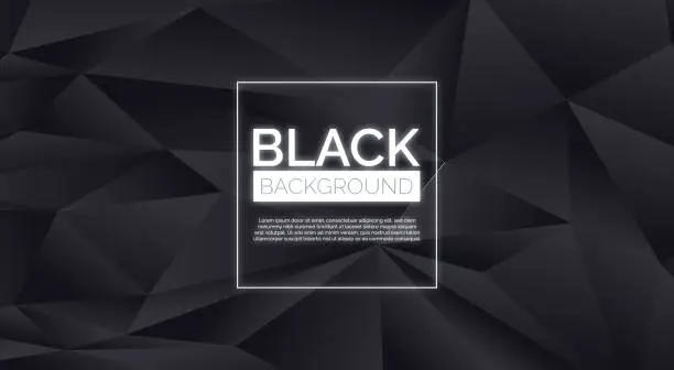 Vector illustration of Abstract Dark Black Triangular Background
