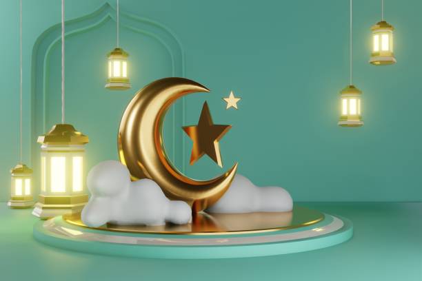 Mock up islamic ornament background, 3d render, 3d illustration
