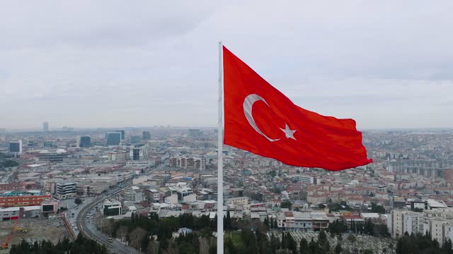 drone video for Turkish flag