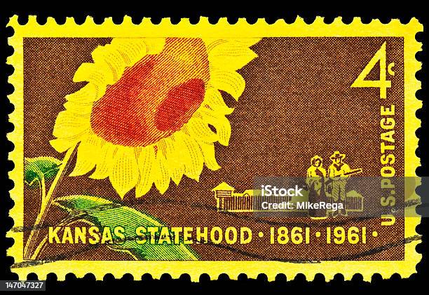 Канзас Государственность Вопрос — стоковые фотографии и другие картинки Канзас - Канзас, Почтовая марка, 1960-1969