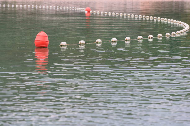 Floating Buoys Marking the Bathing Limit of the Beach
