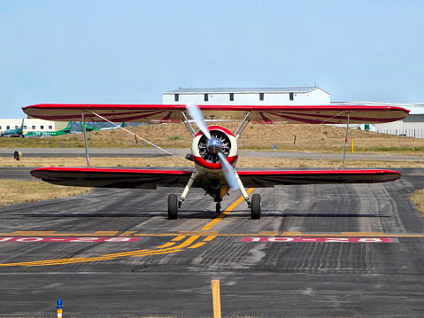 This historic biplane has been restored to flyable condition and in this photo is operating in Centennial Colorado.
