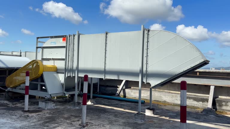 Mall roof exhaust on building