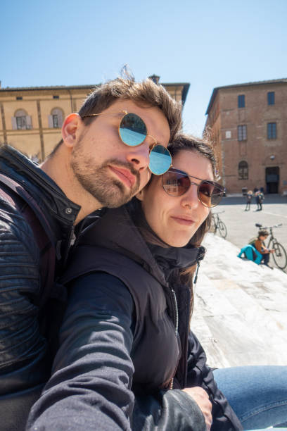 istock Young couple taking selfie in Florence, Tuscany 1470482225