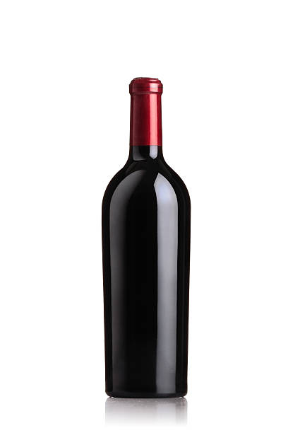 red wine bottle stock photo