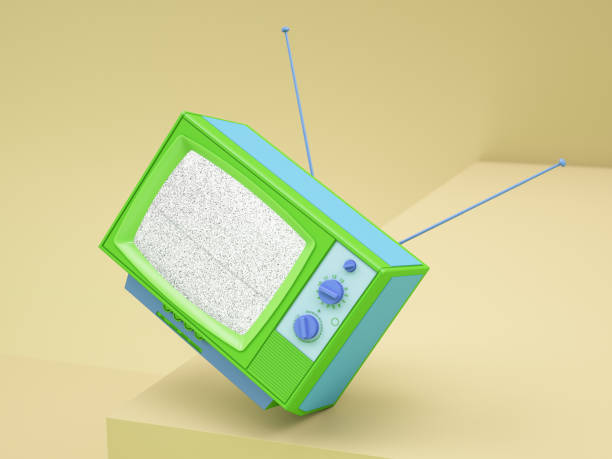 istock Minimalistic Retro Television in Green and Blue Color 1470489798