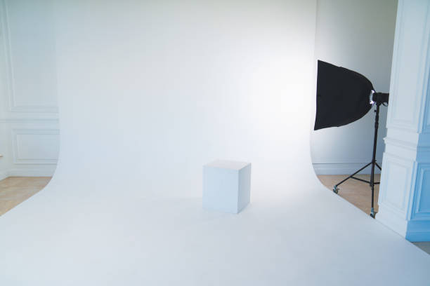 white cyclorama for professional photography in a photo studio.