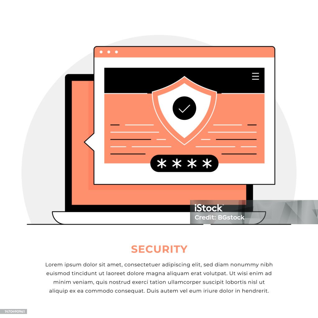 Line Background Security Design Security Flat Design Thin Line Illustration Stock Illustration Stock ...