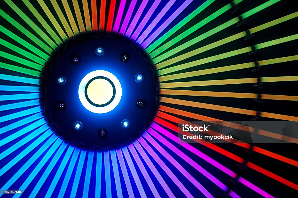 Rainbow luzes de neon - Foto de stock de Abstrato royalty-free