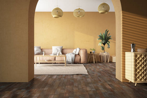 istock Boho Style Living Room Through an Arch 1470494214